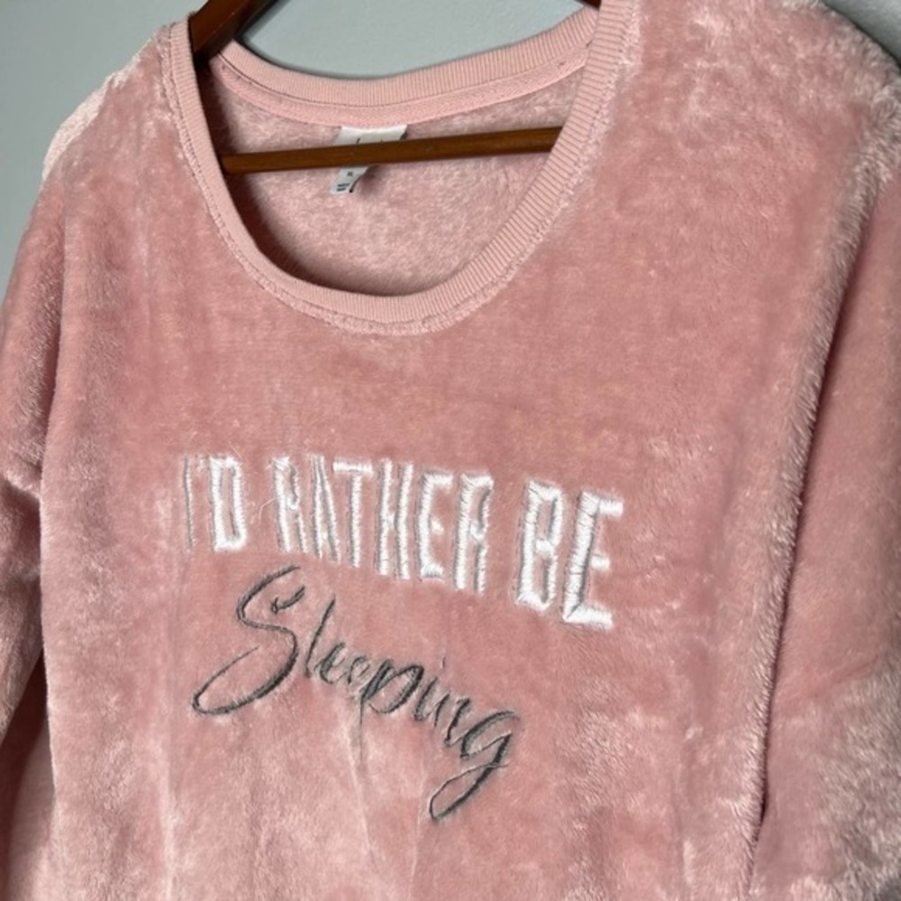 Jenni intimates I'd rather be sleeping cozy spell out pajama 2 piece set XL - Picture 3 of 10